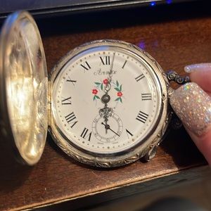 Working vintage 1950’s Arnex 17 jewel Swiss pocket watch Deer Hunter